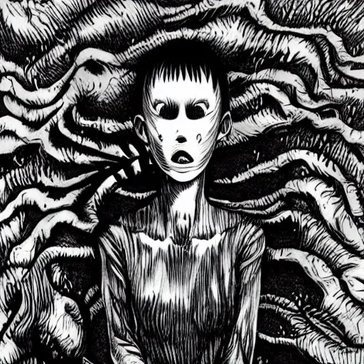 Image similar to fantasy nightmare, horror, Junji Ito