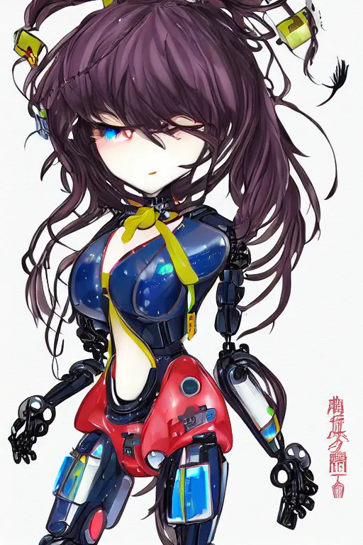 Prompt: Robot girl by イリヤ・クブシノブ