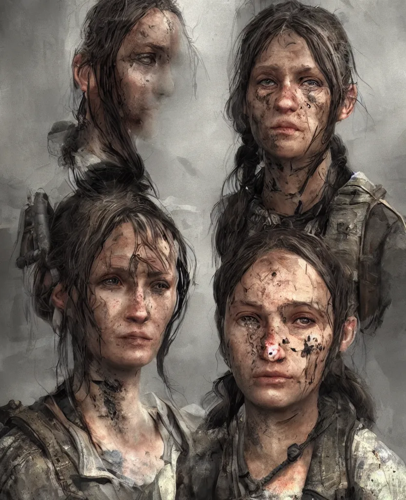 portrait of a survivalist woman in a post apocalyptic | Stable ...