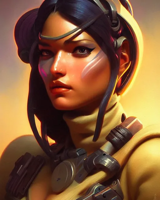 Prompt: ana from overwatch, character portrait, portrait, close up, highly detailed, intricate detail, amazing detail, sharp focus, vintage fantasy art, vintage sci - fi art, radiant light, caustics, by boris vallejo
