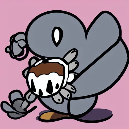 Image similar to Hollow Knight as a Paper Mario character