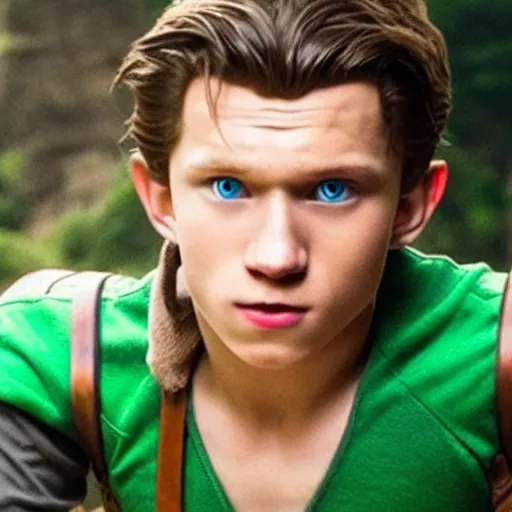 Prompt: Tom holland as link in legend of Zelda