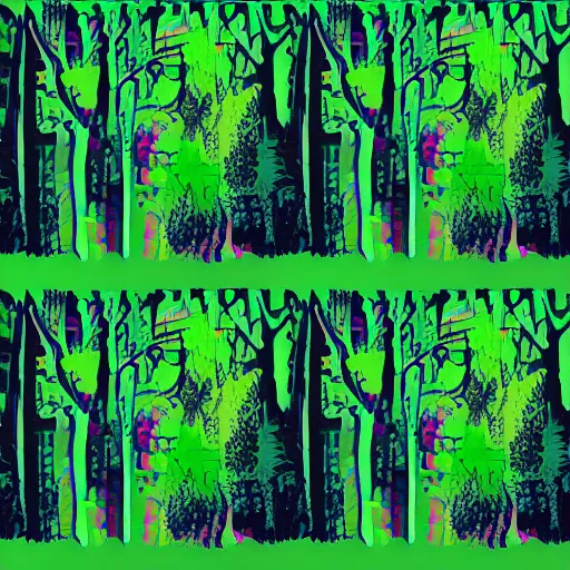 Image similar to A forest pop art style