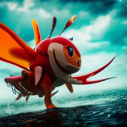 Image similar to photography of a realistic seaking animal, ultra detailed, 8 k, cinematic lighting, natural background, trending on artstation, pokemon