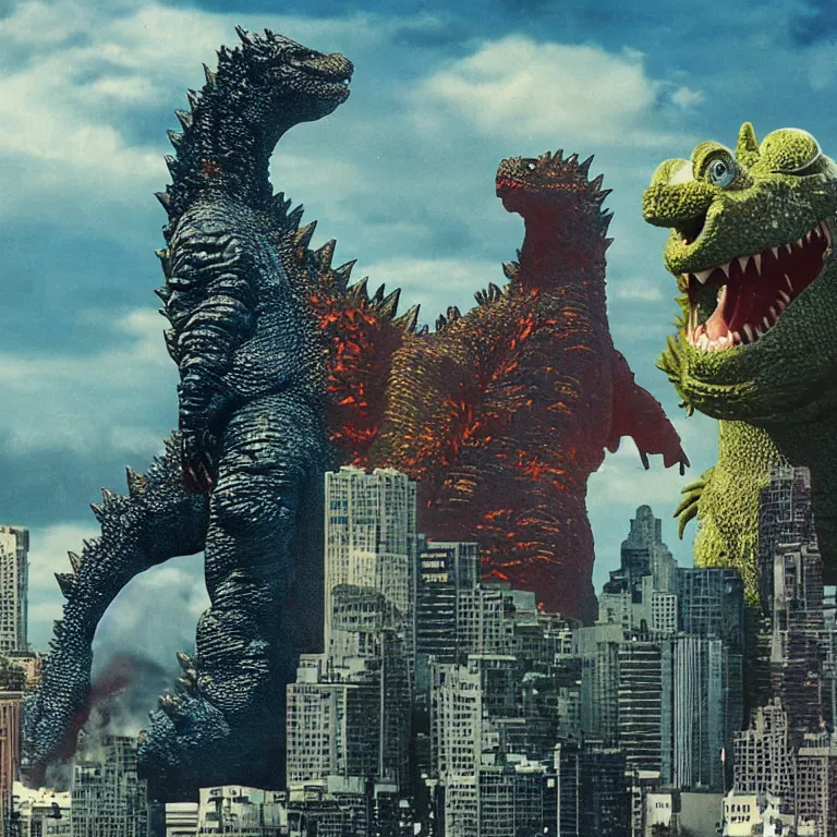 Image similar to Godzilla, Barney & Friends (1992), Hearts