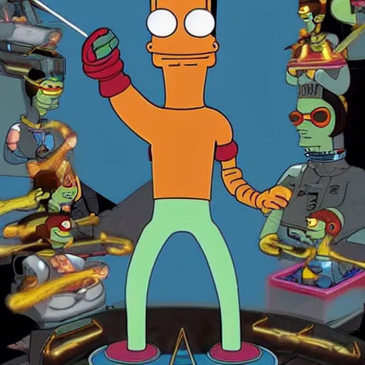 Image similar to futurama's bender