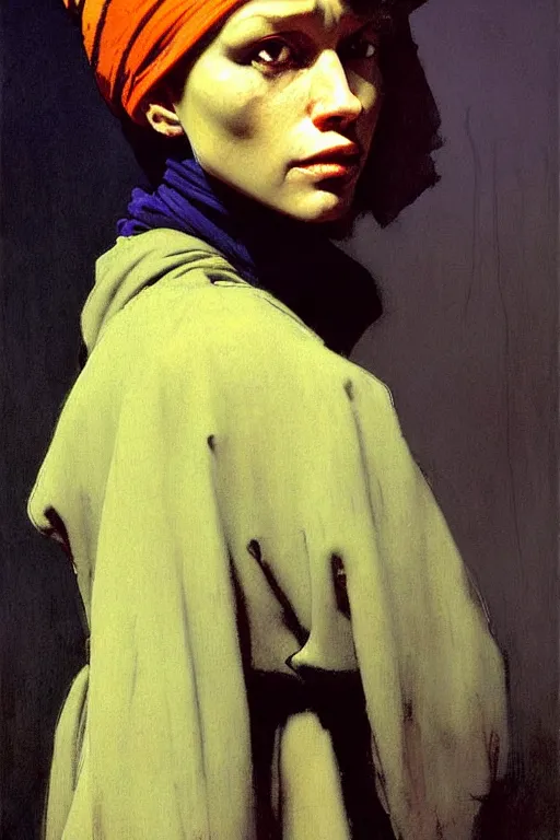 Image similar to full character portrait half - life 2 team fortress 2 video game character art not the girl with the pearl earring character design, painting by gaston bussiere, katsuya terada, nc wyeth, greg rutkowski, craig mullins, vermeer, frank frazetta, mucha, tom of finland, trending on artstation, jeffery catherine jones