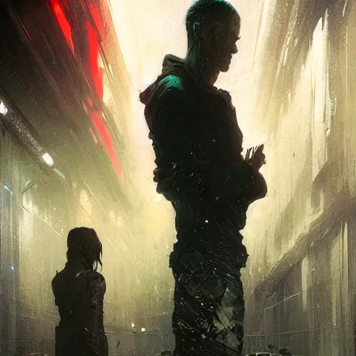 Image similar to neuromancer, painted by greg rutkowski