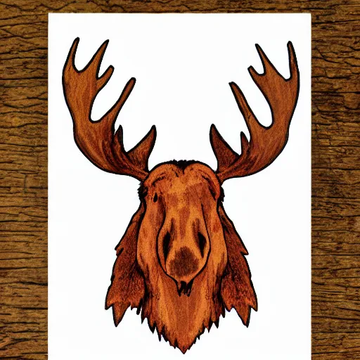 Image similar to a moose with maple leaf antlers logo, fall colors, logo