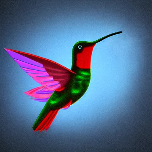 Image similar to a flaming fire hummingbird phoenix crying in the rain digital art cartoonish render raytracing