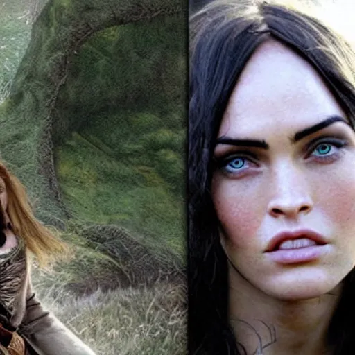 Image similar to a female hobbit that looks like megan fox