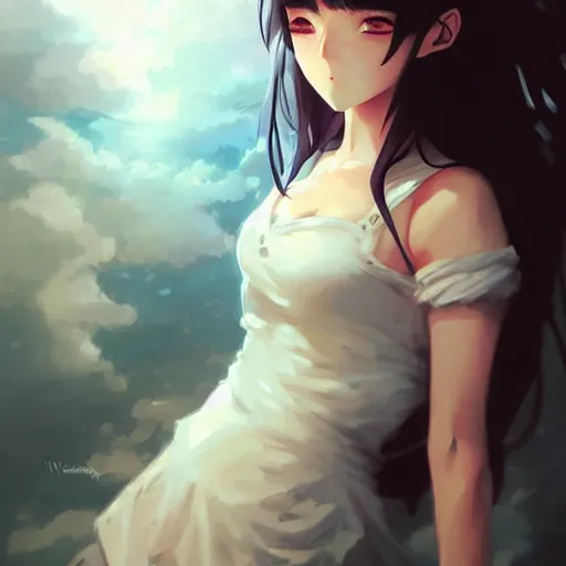 Image similar to jennifer connelly as a beautiful anime girl by wlop and greg rutkowski