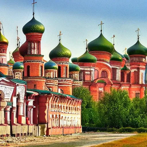 Prompt: photo fantastic ancient Russian city of Kitezh, ancient Russian architecture, terem,