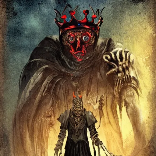 Image similar to the forgotten king, horror art