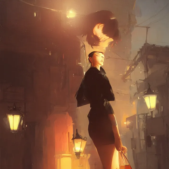 Prompt: akase akari, fine details, night setting, realistic shaded lighting poster by ilya kuvshinov, katsuhiro, artgerm, jeremy lipkin, michael garmash, nixeu, unreal engine 5, radiant light, detailed and intricate environment