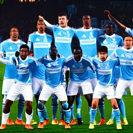 Image similar to Olympique de Marseille football team winning Champions league