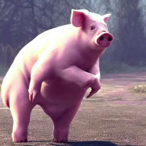 Prompt: black mirror, season 1, episode 1, pig imagery, crying woman