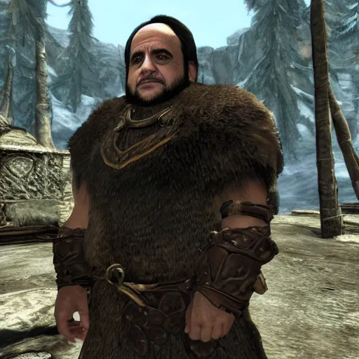 Prompt: Danny DeVito in Skyrim, 4k HDR