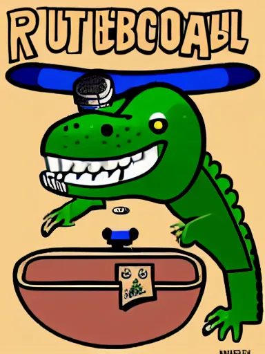 Image similar to crocodile plumber in the style of rutkowski