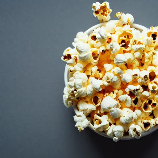 Image similar to Photo of popcorn wasted put of a cup+ar 16:9+Overhead view+realistic