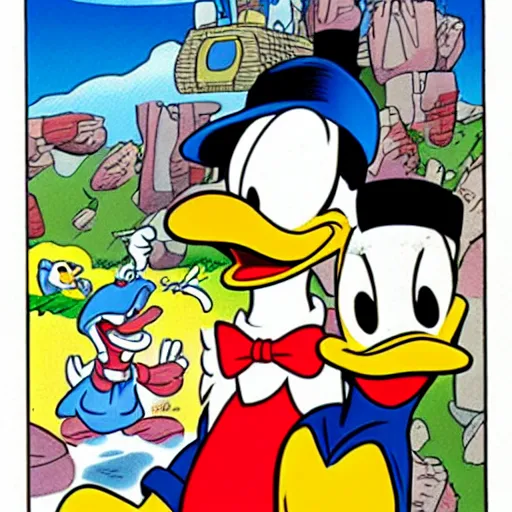 Prompt: donald duck by don rosa