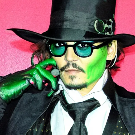 Image similar to Johnny Depp as the Riddler