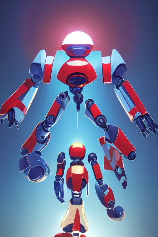 Image similar to metabots medabots medarotto medarot robot minimalist comics, behance hd by jesper ejsing, by rhads, makoto shinkai and lois van baarle, ilya kuvshinov, rossdraws global illumination ray tracing hdr radiating a glowing aura