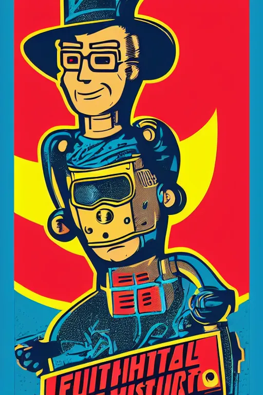 Image similar to fallout 7 6 retro futurist illustration art by butcher billy, sticker, colorful, illustration, highly detailed, simple, smooth and clean vector curves, no jagged lines, vector art, smooth andy warhol style