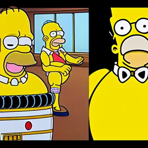 Image similar to Homer Simpson as a fat C3PO, cinematic 4k