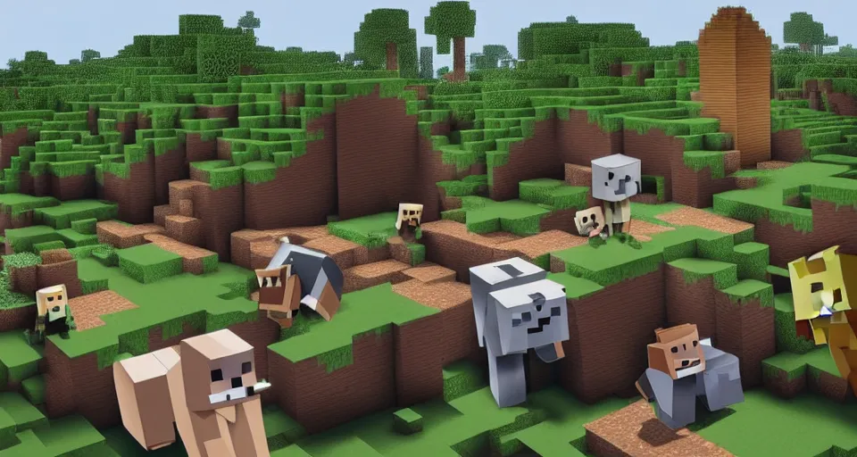 Prompt: film still of the Minecraft movie directed by Denis Villeneuve