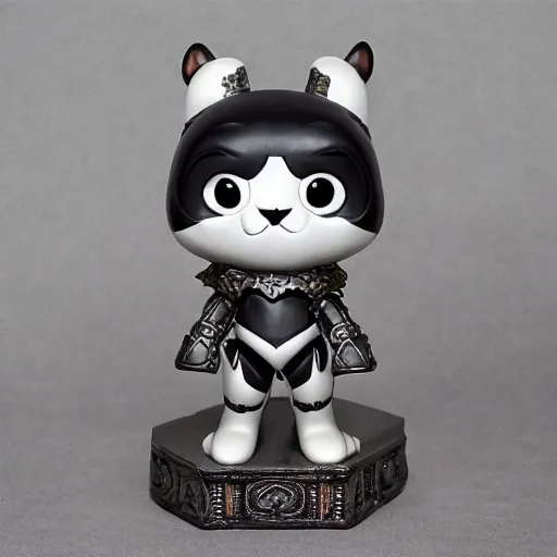 Image similar to girl with medieval armor sad pop mart skullpanda city of night series figurine toy design