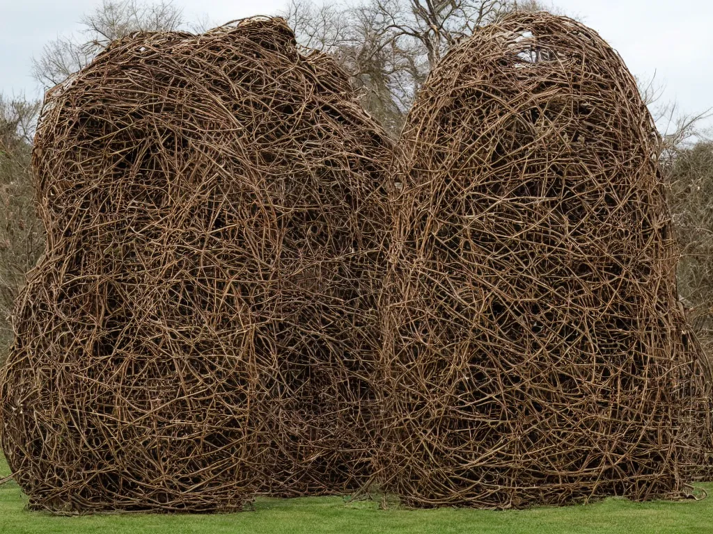 Prompt: an artwork by patrick dougherty