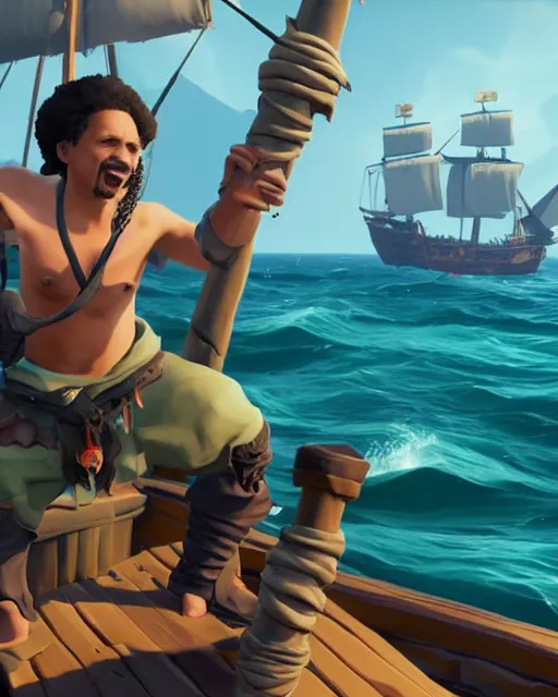 Image similar to a screenshot of Eric Andre in Sea of Thieves (2018)