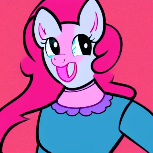 Prompt: Pinkie Pie from my little pony with the head of Jean Luc Picard