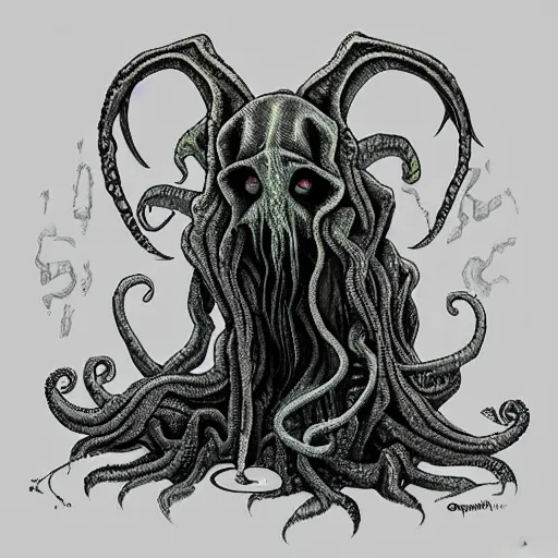 Image similar to billie eilish as a cthulhu