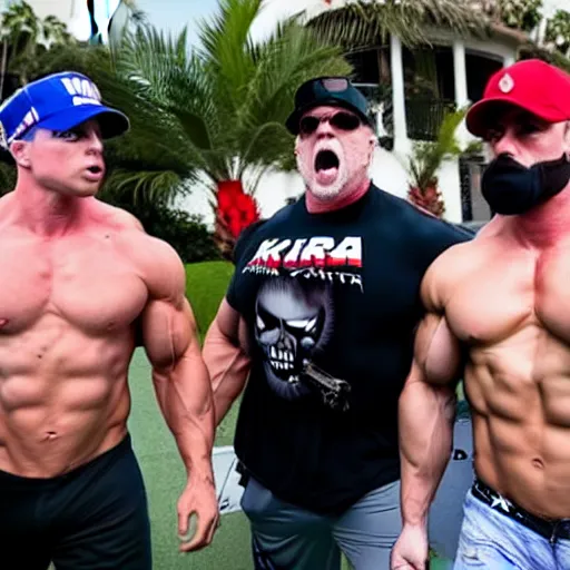 Image similar to dark maga patriots raiding mar-a-lago to steal ultra maga roids