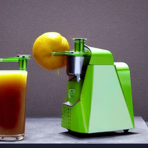 Prompt: a worst juicer machine robot from 2 0 1 5 s