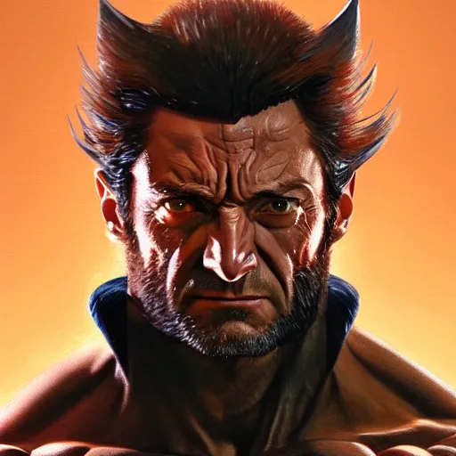 Image similar to very detailed masterpiece painting of wolverine from x - men : the animated series ( 1 9 9 2 ), portrait, artstation, concept art by greg rutkowski