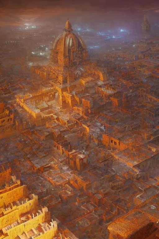 Image similar to epic scenery of an old aztec city of gold, intricate, elegant, volumetric lighting, digital painting, highly detailed, artstation, sharp focus, illustration, concept art, ruan jia, steve mccurry