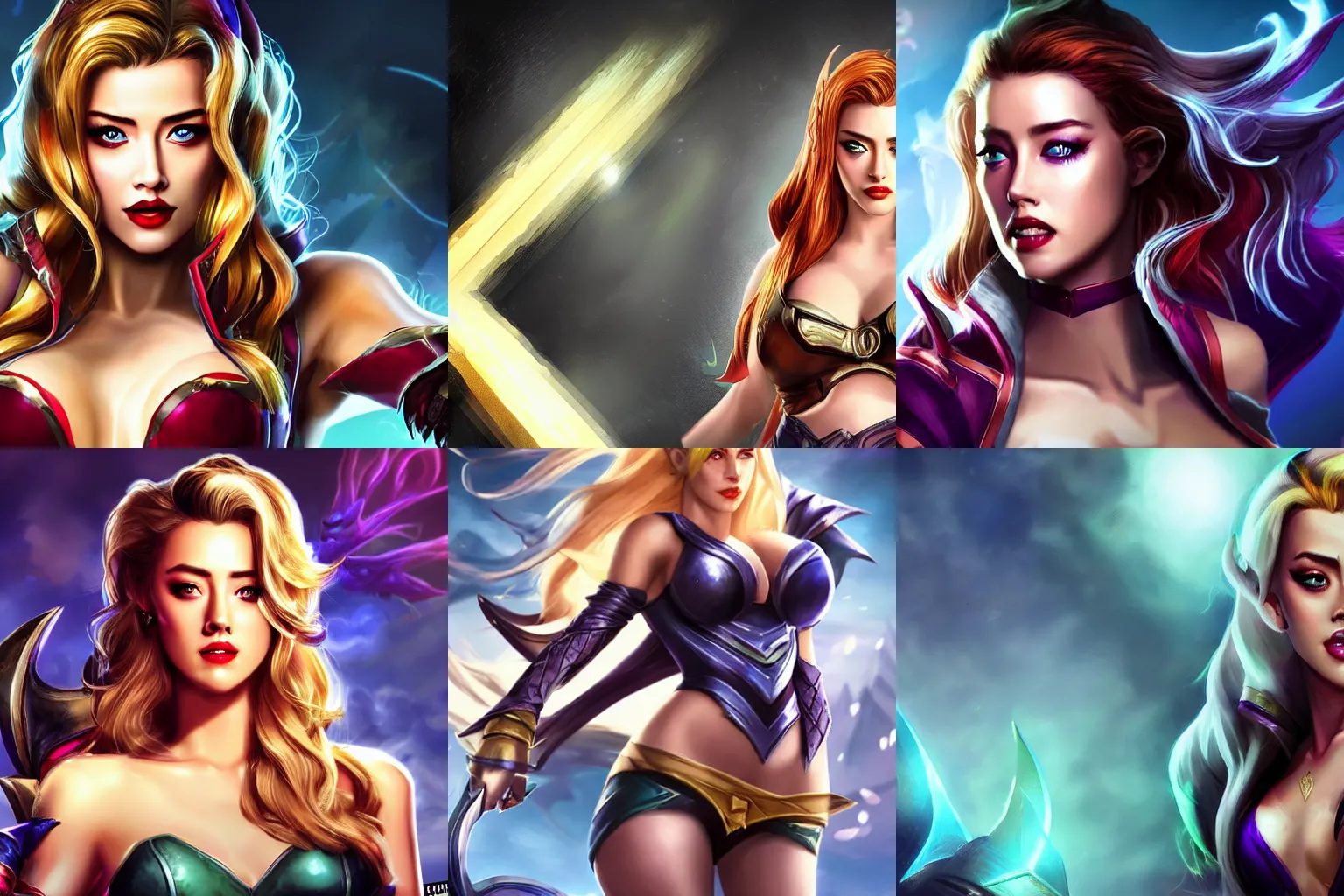 Prompt: Amber Heard from league of legends, league of legends splashart