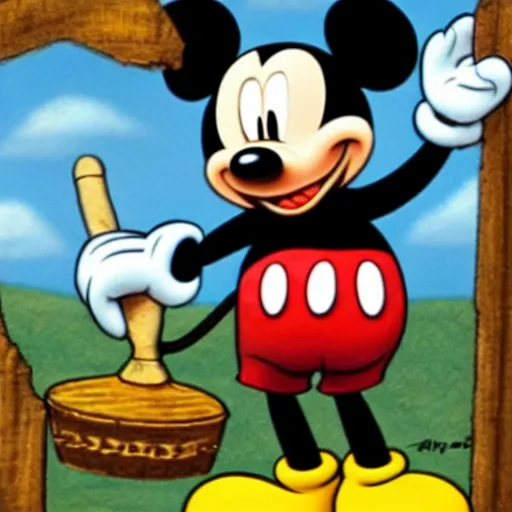 Image similar to mickey mouse being given a viking funeral