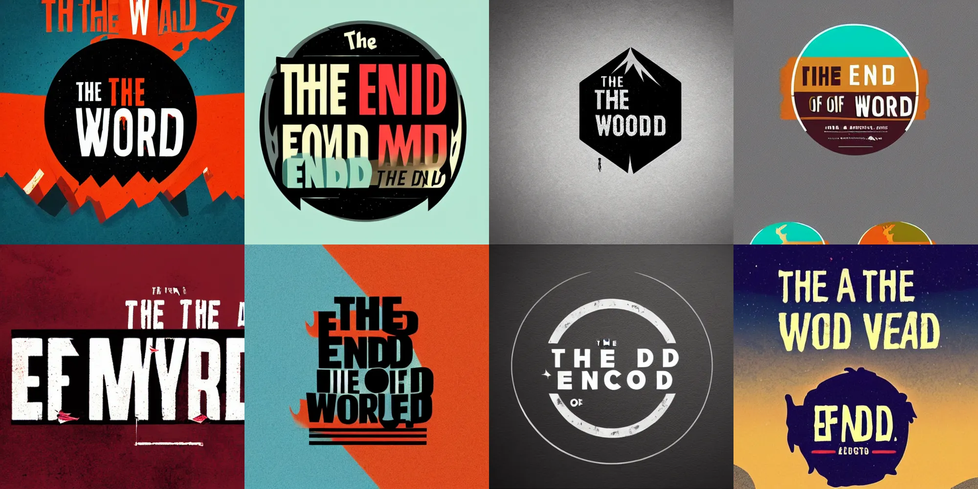Prompt: the end of the world, logo design by Budi Satria Kwan