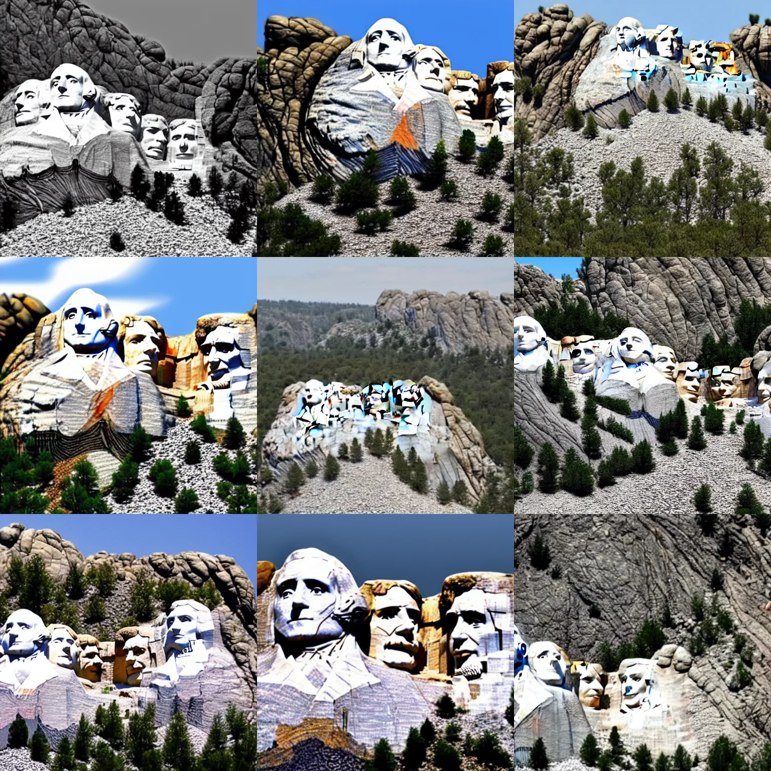 Prompt: mount rushmore with donald trump