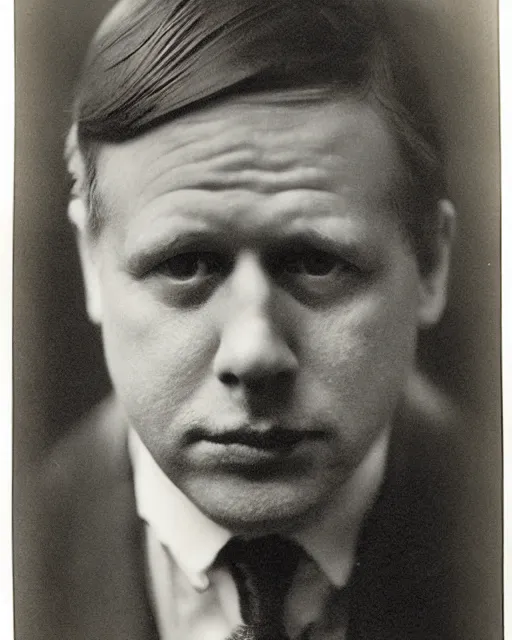 Prompt: a 1 9 2 0 s portrait of boris johnson