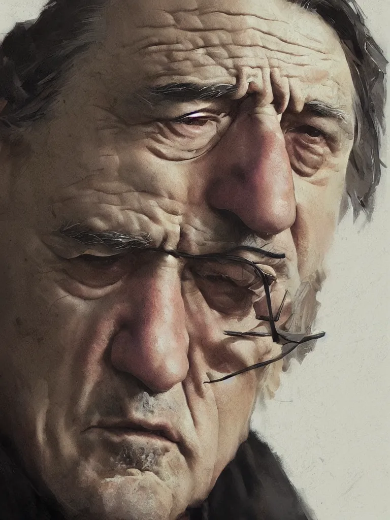 Image similar to A portrait of Robert de Niro art by greg rutkowski, matte painting, trending on artstation