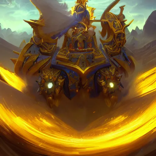 Image similar to a golden majestic chariots, yellow magic theme, bright art masterpiece artstation. 8 k, sharp high quality artwork in style of jose daniel cabrera pena and greg rutkowski, concept art by tooth wu, blizzard warcraft artwork, hearthstone card game artwork, the chariots