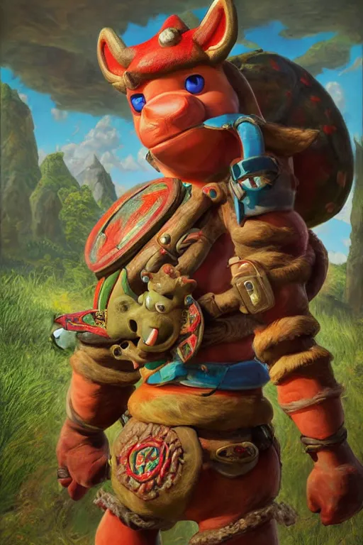 Image similar to Hinox from Zelda oil on canvas, intricate, portrait, 8k highly professionally detailed, HDR, CGsociety