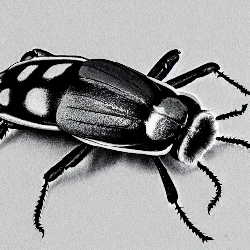 Image similar to bug, black and white, botanical illustration