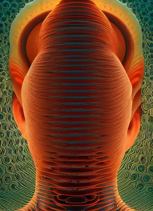 Prompt: highly detailed surreal vfx portrait of a 3 d human head made of stacks of recursive speakers. polyphonic prismatic joy & ecstasy, vibrant vibrations, pulse projections, sonic love, ornate, hyperrealistic, octane render, inspired by james jean, android jones, beeple, rhads, alphonse mucha, frostbite 3 engine