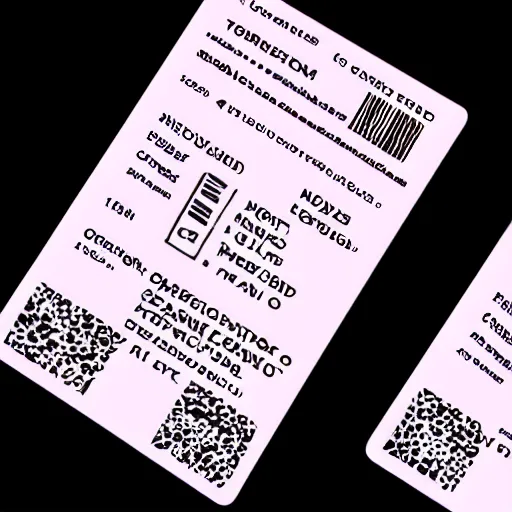 Image similar to vector graphic design of pale pink airline tickets to the metaverse, alien ar code and e - ink display, highly detailed, no noise, coherent language